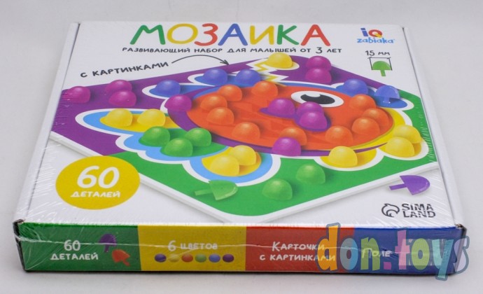 Мозаика круглая, 60 элементов с карточками, 6 цветов, арт. 7078333, фото 4