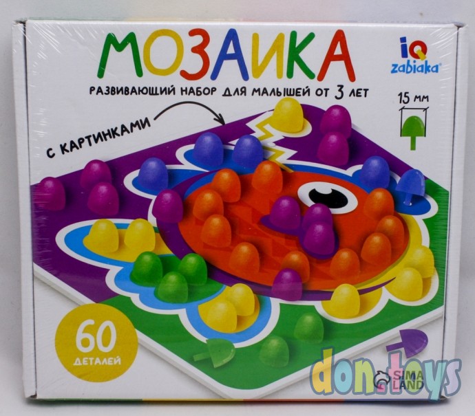 Мозаика круглая, 60 элементов с карточками, 6 цветов, арт. 7078333, фото 1