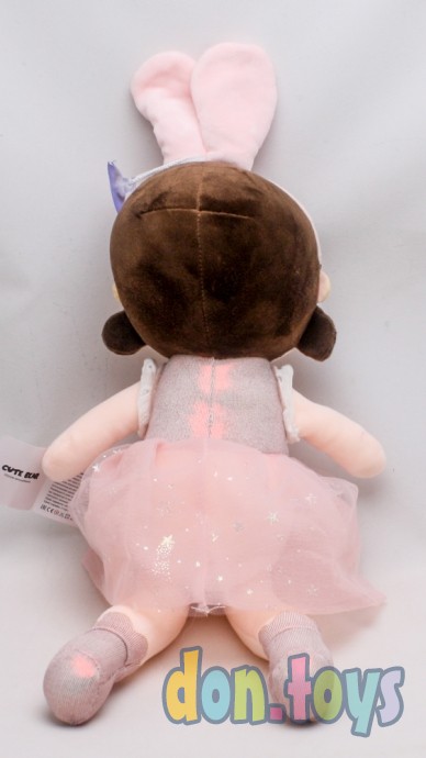 ​Кукла мягкотелая в шапочке с ушками, кремовое платье, фото 4