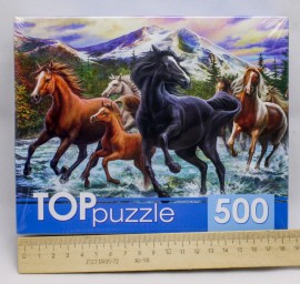 ​TOPpuzzle Пазлы 500 элементов, Табун лошадей в горах, арт. ХТПП500-6812