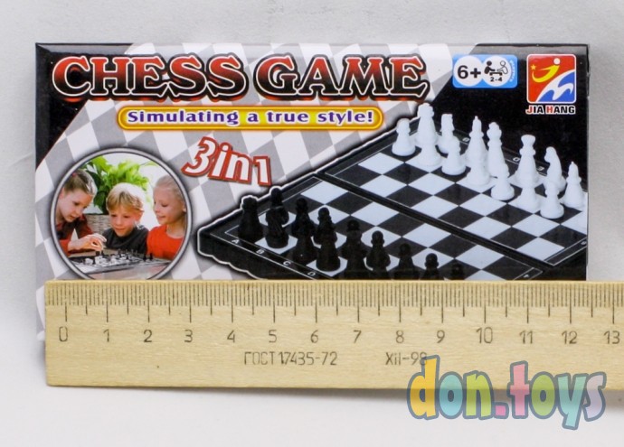 ​Игра настольная 3в1 Шашки, шахматы, нарды, поле 13*13см, арт. 100752725, фото 4