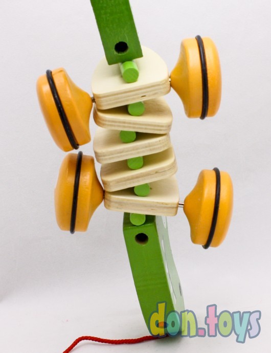 Деревянная игрушка Каталка Крокодил, арт. MD0988, фото 4