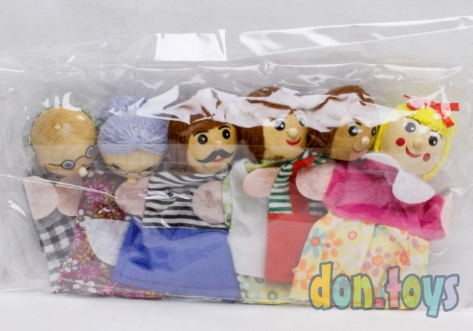 ​Детский пальчиковый кукольный театр Семья (6 кукол), фото 1