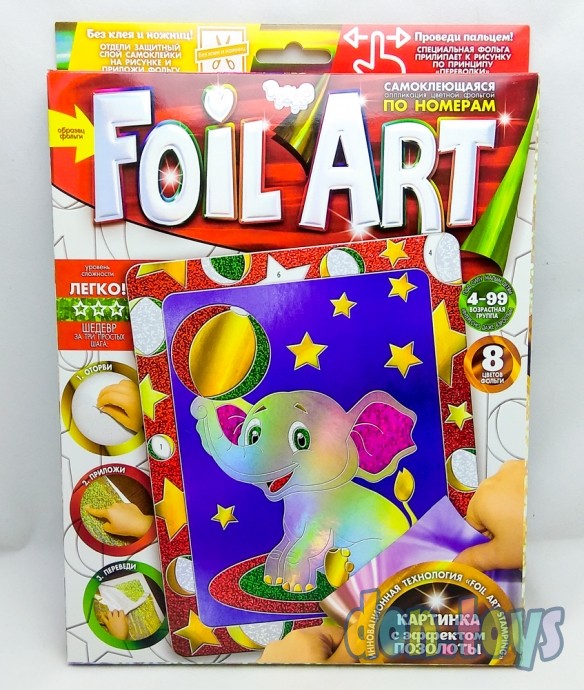 ​Набор креативного творчества Аппликация цветной фольгой "Foil ART", арт. FAR-01-01, фото 1