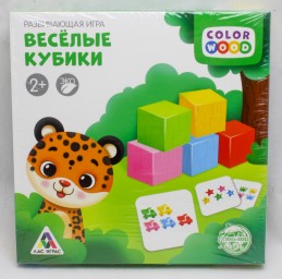 ​Развивающая игра «Весёлые кубики» с деревянными вложениями, арт. 4738177
