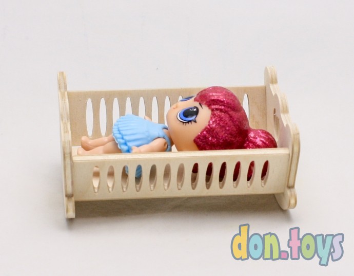 ​Кроватка качалка из фанеры для кукол до 10 см, фото 12