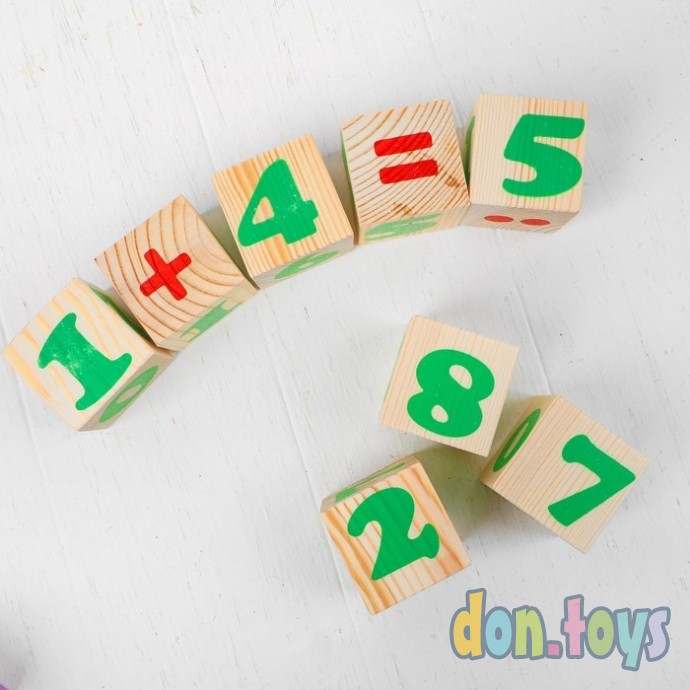 ​Деревянные кубики «Цифры» 12 элементов: 4 × 4 см, Томик, арт. 789422, фото 2