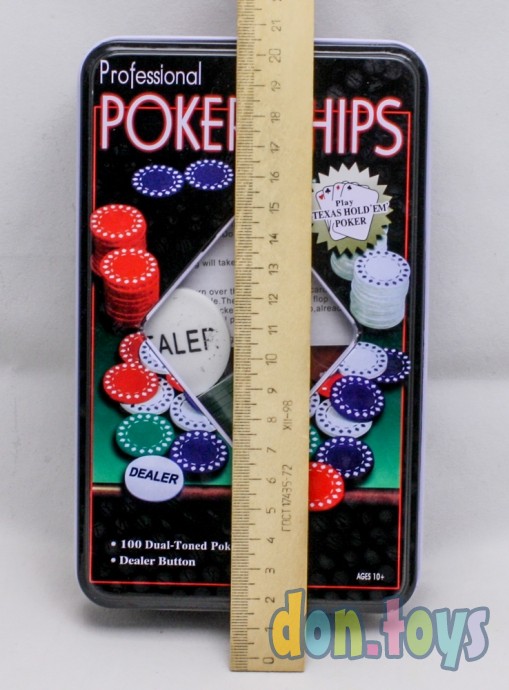 "Набор для покера Poker chips в металлическом футляре, 100 фишек" ИН-3727, фото 3