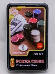 Набор для покера Professional Poker в металлическом футляре, 80 фишек, арт. ИН-3728
