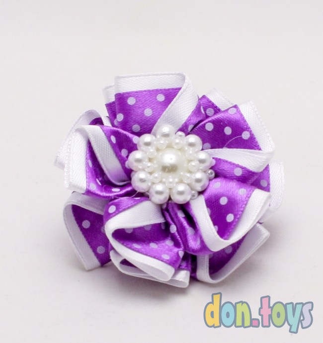 ​Резинка для волос Фиолетовый цветок в горошек, фото 1