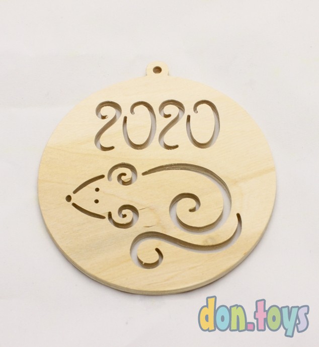 ​Елочная игрушка из фанеры Символ 2020 года Мышь, фото 3