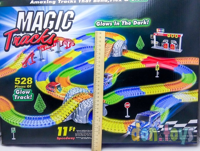 ​Трек Magic Tracks на 528 деталей с туннелем и мостом, два машинки, арт. 20484, фото 3