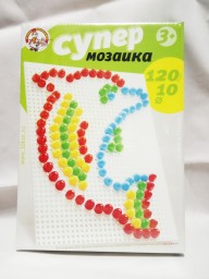 ​Пластмассовая мозаика для детей «Супер», 120 элементов, d10, 5 цветов, арт. 02016