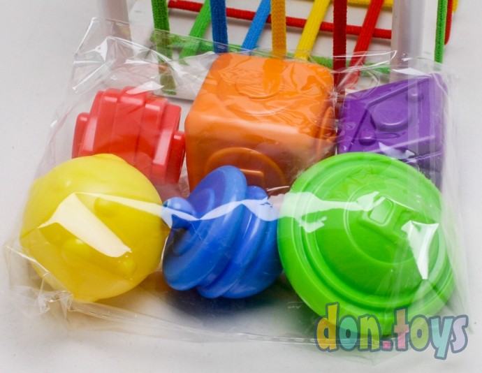 ​Развивающая игрушка-сортер квадрат «Цветные резиночки», фото 5