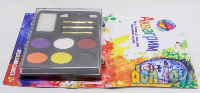 ​Набор аквагрима Краски для детей, 6 цветов, карандаш 3 шт, арт. КС-4626, фото 5
