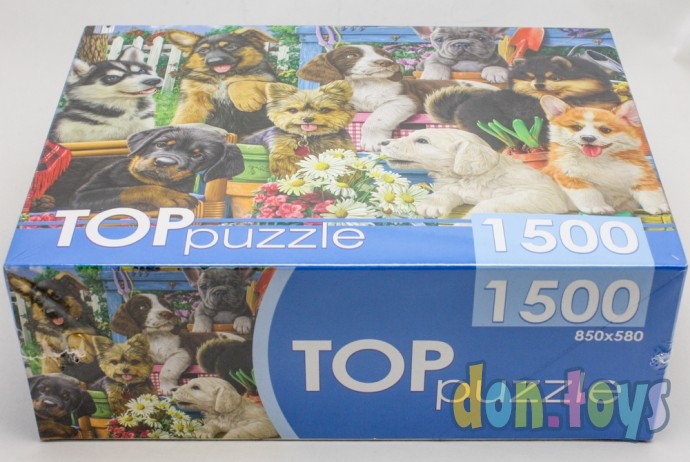 ​TOPpuzzle. ПАЗЛЫ 1500 элементов. Компания щенков в саду, арт. ХТП1500-1588, фото 2