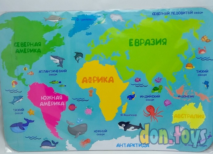 ​Игра магнитно-маркерная "Карта мира для малышей. Животные" арт. 03871, фото 1