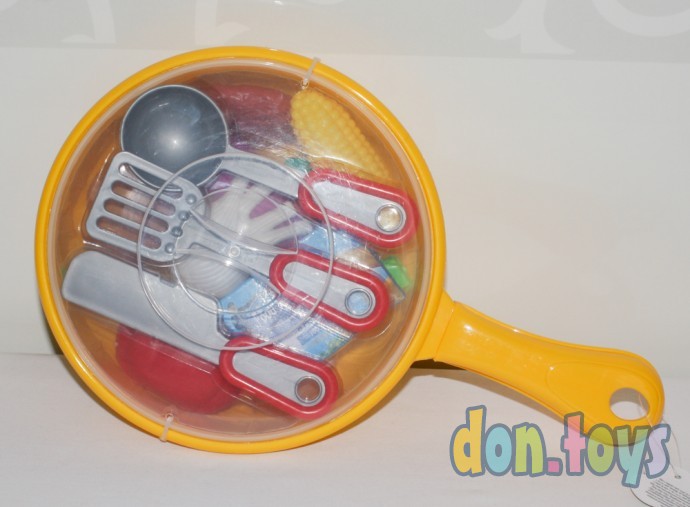 ​Игровой набор посуды и продуктов, упакованной в сковороде с крышкой, фото 1