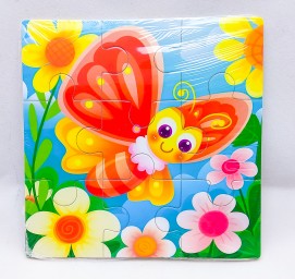 ​Деревянная пазл-рамка Бабочка и цветы, 9 элементов, арт. AN02628