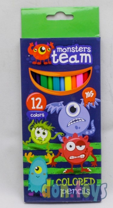 ​Карандаши цветные YES! Monsters, 12 цв. 3 мм, трехгранные, арт. 290334, фото 1