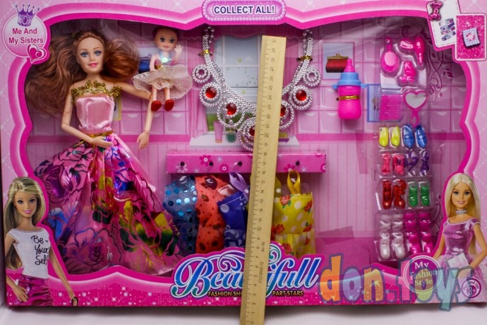 ​Набор кукла Принцесса шарнирная, гардероб с аксессуарами, арт 698B, фото 3